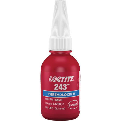 Compos&eacute; de blocage 243 tol&eacute;rant &agrave; l'huile, Bleu, Moyen, 10 ml, Bouteille EastCoast Offshore Supplies