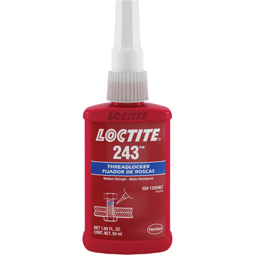 Compos&eacute; de blocage 243 tol&eacute;rant &agrave; l'huile, Bleu, Moyen, 50 ml, Bouteille EastCoast Offshore Supplies