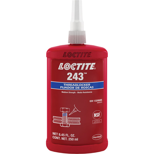 Threadlocker 243 Oil Tolerant, Blue, Medium, 250 ml, Bottle EastCoast Offshore Supplies