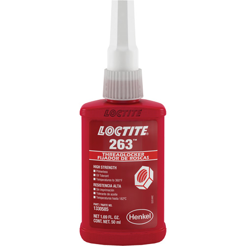 Threadlocker 263 Rapid Cure, Red, High, 50 ml, Bottle EastCoast Offshore Supplies