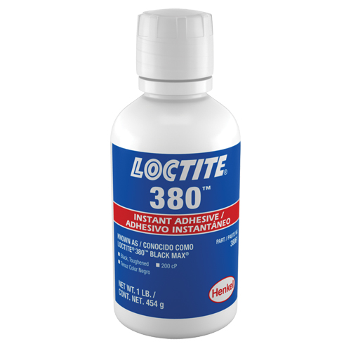 Adh&eacute;sif instantan&eacute; durci 380, Noir, Bouteille, 453 g EastCoast Offshore Supplies