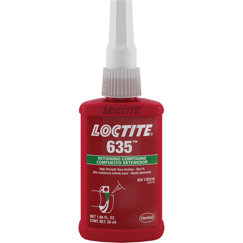 Compos&eacute; de retenue Loctite 635, 50 ml, Bouteille, Vert EastCoast Offshore Supplies