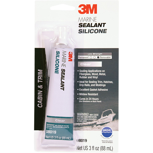 Produit d'&eacute;tanch&eacute;it&eacute; &agrave; base de silicone de calibre marin, 3 oz., Tube, Transparent EastCoast Offshore Supplies