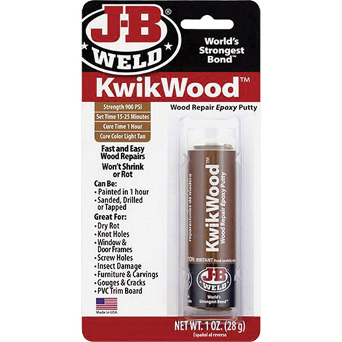 Colle &eacute;poxyde KwikWood, 2 oz, B&acirc;ton, Havane EastCoast Offshore Supplies