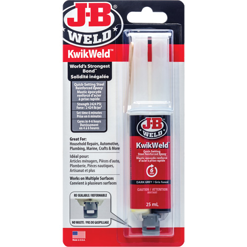 KwikWeld Adhesive, 25 ml, Syringe, Two-Part, Grey EastCoast Offshore Supplies