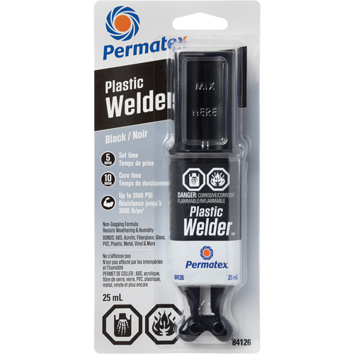Colle &eacute;poxyde Plastic Welder, 25 ml, Seringue, Deux composants, Noir EastCoast Offshore Supplies