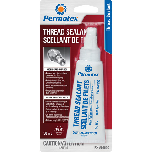 Scellant pour filetage haute performances, Tube, 50 ml, -54° C - 149° C/-65° F - 300° F EastCoast Offshore Supplies