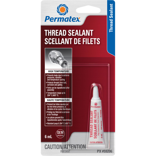 Scellant pour filetage haute temp&eacute;rature, Tube, 6 ml, -54° C - 204° C/-65° F - 400° F EastCoast Offshore Supplies