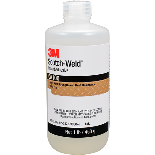Adh&eacute;sif instantan&eacute; CA100 Scotch-Weld, Blanc cass&eacute;, Bouteille, 1 lb EastCoast Offshore Supplies