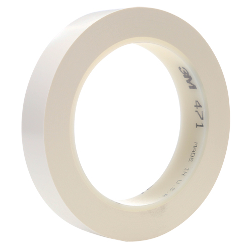Ruban en vinyle 471, 19 mm (3/4") la x 32,9 m (108') lo, 5,3 mils, Blanc EastCoast Offshore Supplies
