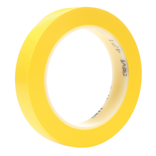 471 Vinyl Tape, 19 mm (3/4") W x 32.9 m (108') L, 5.3 mils, Yellow EastCoast Offshore Supplies