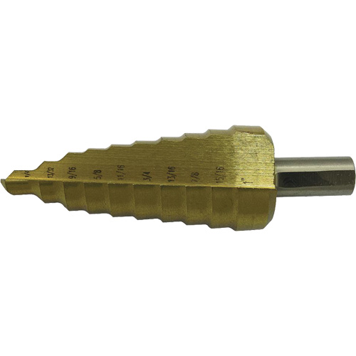 Foret &eacute;tag&eacute; &agrave; 9 &eacute;tages de qualit&eacute; sup&eacute;rieure Jet-Kut, 1/4" - 3/4", Incr&eacute;ments de 1/16", Acier rapide EastCoast Offshore Supplies