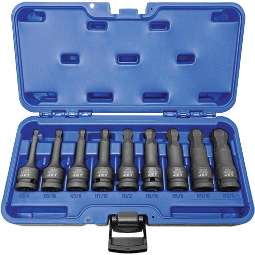 BNH-912 1/2" Drive SAE Ball Nose Hex Impact Socket Set, Hex, 1/2" Drive, 9 Pcs EastCoast Offshore Supplies