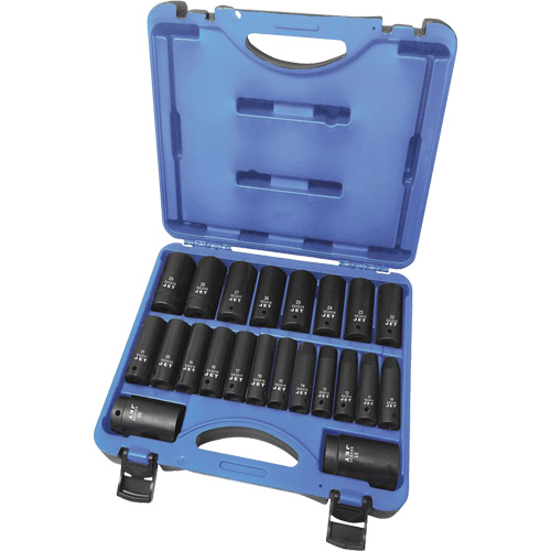 PSS2212DM 6-Point Metric Socket Set, 22 Pcs, Impact, 1/2" Drive Size, Deep EastCoast Offshore Supplies