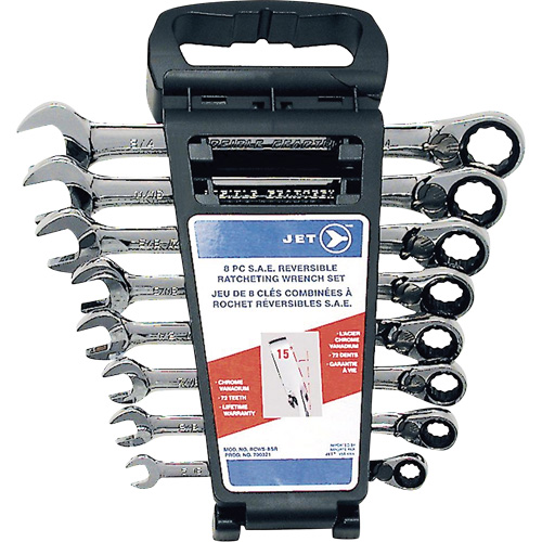 RCWS-8SR Jeu de cl&eacute;s &agrave; rochet r&eacute;versibles longues, SAE, Combinaison, 8 morceaux, Imp&eacute;rial EastCoast Offshore Supplies
