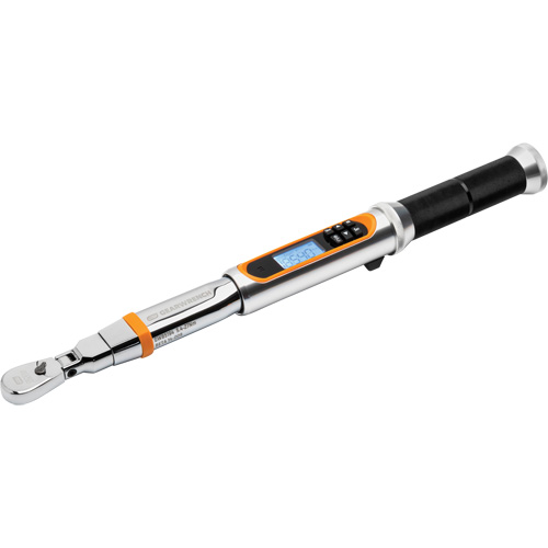 Cl&eacute; dynamom&eacute;trique &agrave; t&ecirc;te flexible 120XP avec angle, &eacute;lectronique, Entraînement 1/4" carr&eacute;, 24 - 240 lb-po EastCoast Offshore Supplies