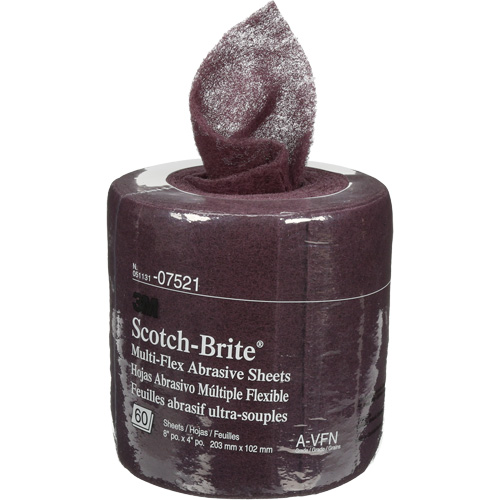 Rouleaux de feuilles Scotch-Brite, Tr&egrave;s fin, 8" la x 6-2/3 vg lo EastCoast Offshore Supplies