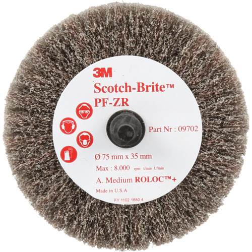 Scotch-Brite Roloc Cut & Polish Disc, Aluminum Oxide, Medium Grit, 3" x 1-3/8" x 1/4" EastCoast Offshore Supplies