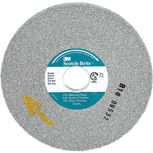 Scotch-Brite EXL Deburring Wheel, 6" x 1/2", 1" Arbor, Aluminum Oxide EastCoast Offshore Supplies