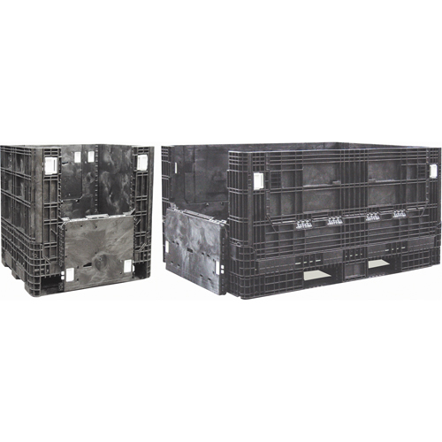 Conteneurs repliables en poly&eacute;thyl&egrave;ne, 48" lo x 40" la x 39" h, Noir EastCoast Offshore Supplies
