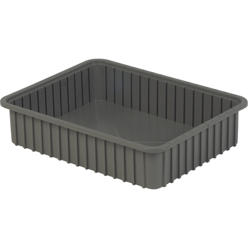 Divider Box&reg; Containers, Polyethylene, 22.4" W x 17.4" D x 5" H, Grey EastCoast Offshore Supplies