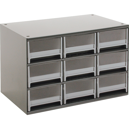 Casiers modulaires pour pi&egrave;ces, Acier, 9 tiroirs, 17" x 10-9/16" x 3-1/16", Gris EastCoast Offshore Supplies