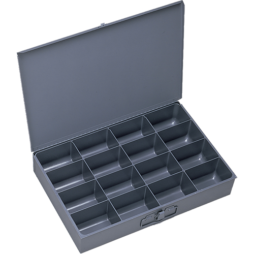 Boîtes &agrave; fond courb&eacute;, Acier, 16 compartiments, 18" la x 12" p, 3" h, Gris EastCoast Offshore Supplies