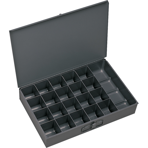 Compartment Scoop Boxes, Steel, 21 Slots, 18" W x 12" D x 3" H, Grey EastCoast Offshore Supplies