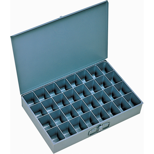 Compartment Scoop Boxes, Steel, 32 Slots, 18" W x 12" D x 3" H, Grey EastCoast Offshore Supplies