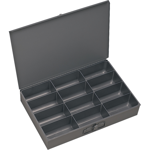 Compartment Scoop Boxes, Steel, 12 Slots, 13 3/8" W x 9-1/4" D x 2" H, Grey EastCoast Offshore Supplies