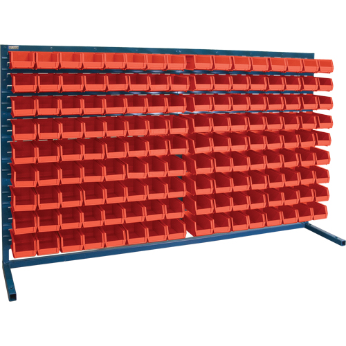 Louvered Rack with Bins, 144 Bins, 72" W x 15" D x 40" H EastCoast Offshore Supplies