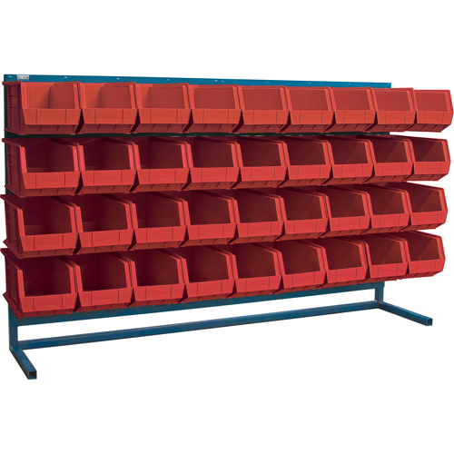 Louvered Rack with Bins, 36 Bins, 72" W x 15" D x 40" H EastCoast Offshore Supplies