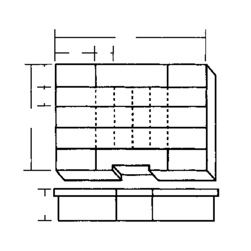 Boîte &agrave; compartiments, Plastique, 24 compartiments, 15-1/2" la x 11-3/4" p, 2-1/2" h, Gris EastCoast Offshore Supplies