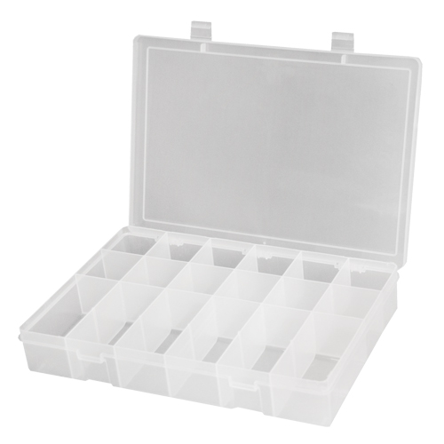Compact Polypropylene Compartment Cases, 11" W x 6-3/4" D x 1-3/4" H, 18 Compartments EastCoast Offshore Supplies