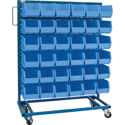 Single-Sided Mobile Bin Rack, Single-sided, 36 bins, 36" W x 16" D x 46-1/2" H EastCoast Offshore Supplies