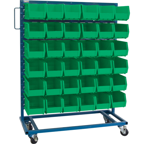 Single-Sided Mobile Bin Rack, Single-sided, 36 bins, 36" W x 16" D x 46-1/2" H EastCoast Offshore Supplies