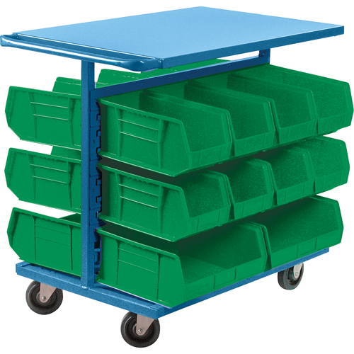 Bin Cart with Bins, Double-sided, 20 bins, 24" W x 38-1/2" D x 36-1/2" H EastCoast Offshore Supplies