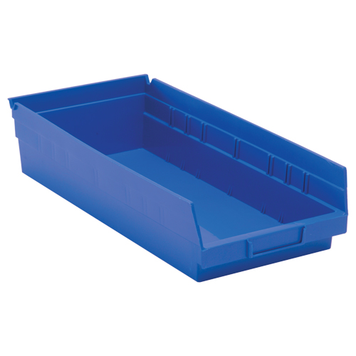 Shelf Bins, 8-3/8" W x 4" H x 17-7/8" D, Blue, 40 lbs. Capacity EastCoast Offshore Supplies