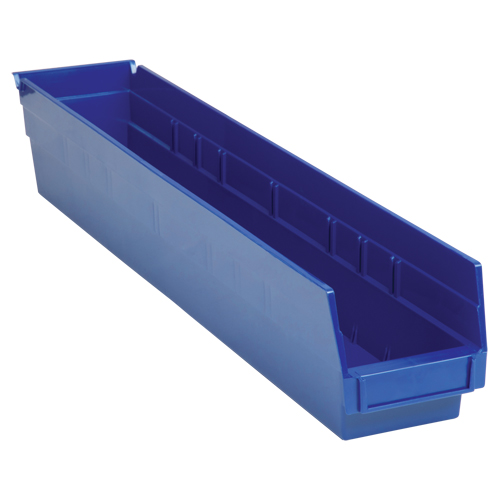 Bacs de rangement pour tablettes, 4-1/8" la x 4" H x 23-5/8" p, Bleu, Capacit&eacute; 50 lb EastCoast Offshore Supplies