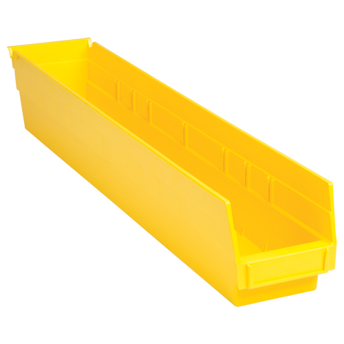 Shelf Bins, 4-1/8" W x 4" H x 23-5/8" D, Yellow, 50 lbs. Capacity EastCoast Offshore Supplies