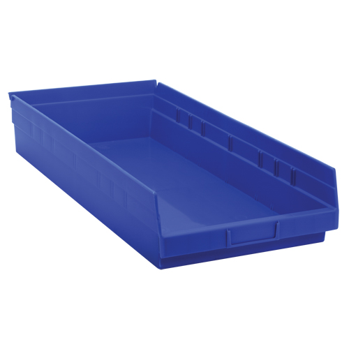 Bacs de rangement pour tablettes, 11-1/8" la x 4" H x 23-5/8" p, Bleu, Capacit&eacute; 50 lb EastCoast Offshore Supplies