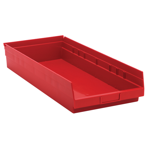 Bacs de rangement pour tablettes, 11-1/8" la x 4" H x 23-5/8" p, Rouge, Capacit&eacute; 50 lb EastCoast Offshore Supplies