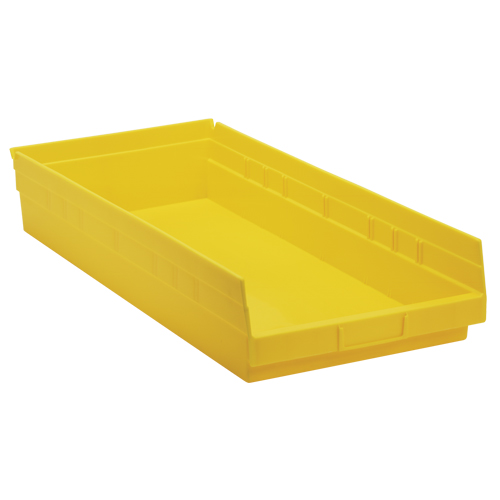 Bacs de rangement pour tablettes, 11-1/8" la x 4" H x 23-5/8" p, Jaune, Capacit&eacute; 50 lb EastCoast Offshore Supplies