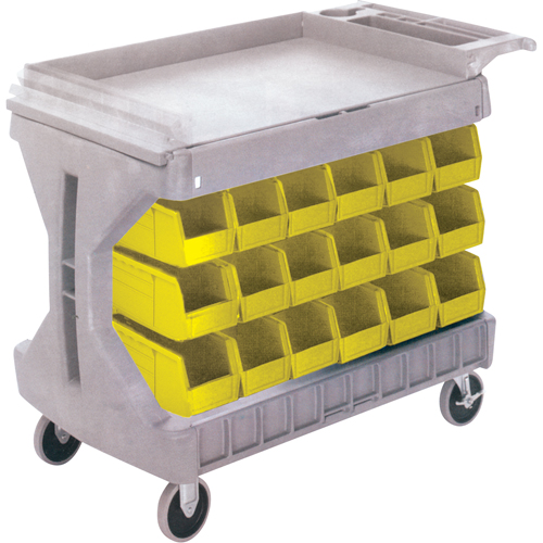 Pro Cart With Yellow Bins, Double-sided, 36 bins, 45-5/18" W x 24" D x 34-3/4" H EastCoast Offshore Supplies