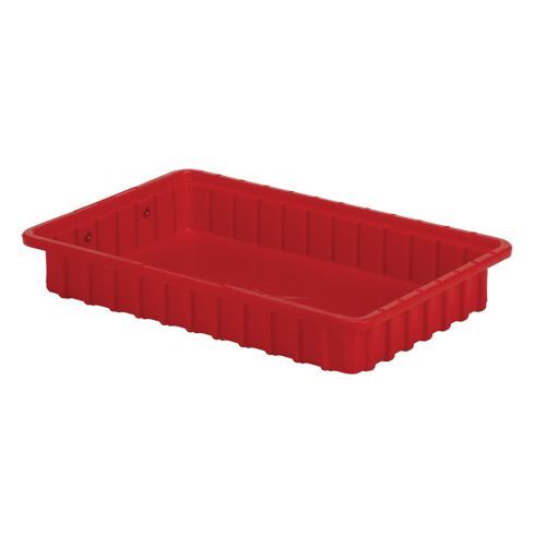 Divider Box&reg; Containers, Polyethylene, 16.5" W x 10.9" D x 2.5" H, Red EastCoast Offshore Supplies