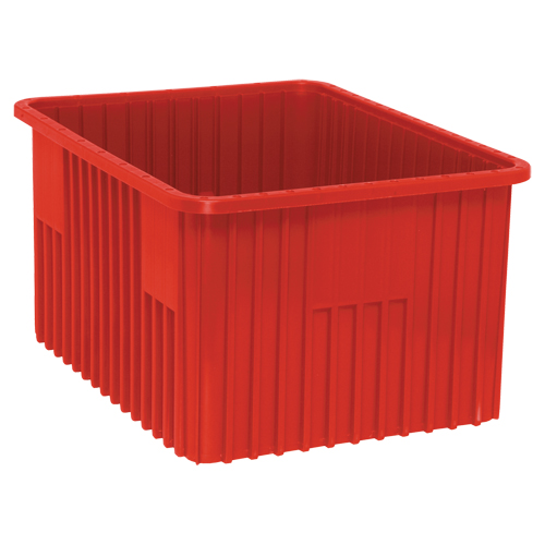 Contenants Divider Box, Plastique, 22,5" la x 17,5" p x 12" h, Rouge EastCoast Offshore Supplies