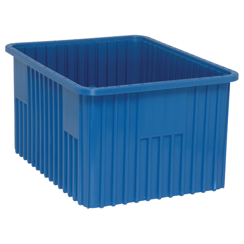 Contenants Divider Box, Plastique, 22,5" la x 17,5" p x 12" h, Bleu EastCoast Offshore Supplies