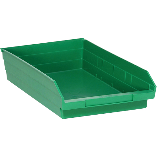 Shelf Bins, 11-1/8" W x 4" H x 17-7/8" D, Green, 40 lbs. Capacity EastCoast Offshore Supplies