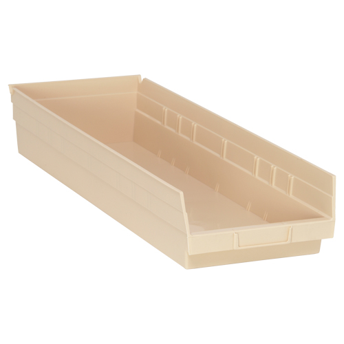 Economy Shelf Bin, 8-3/8" W x 4" H x 23-5/8" D, Ivory, 60 lbs. Capacity EastCoast Offshore Supplies