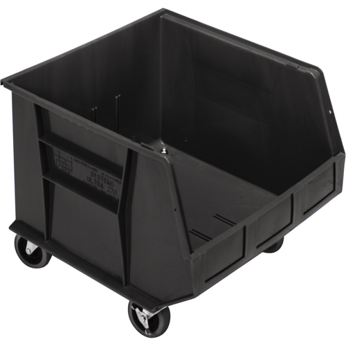 Mobile Bin, 14" H x 16-1/2" W x 18" D, 75 lbs. Capacity, Black EastCoast Offshore Supplies